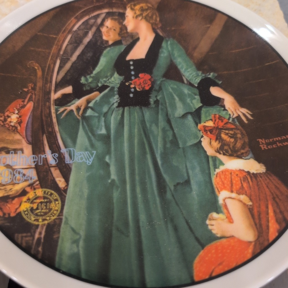 Norman Rockwell 1984 Mothers Day Plate Grandmas Courting Dress Edwin M Knowles - Picture 5 of 10